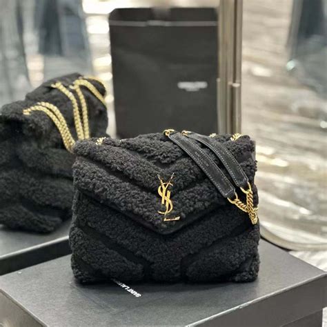 ysl loulou shearling bag|YSL loulou suede bag.